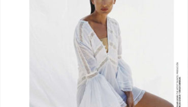 Spanish fashion model Nieves Alvarez wearing Vintage Ibiza
